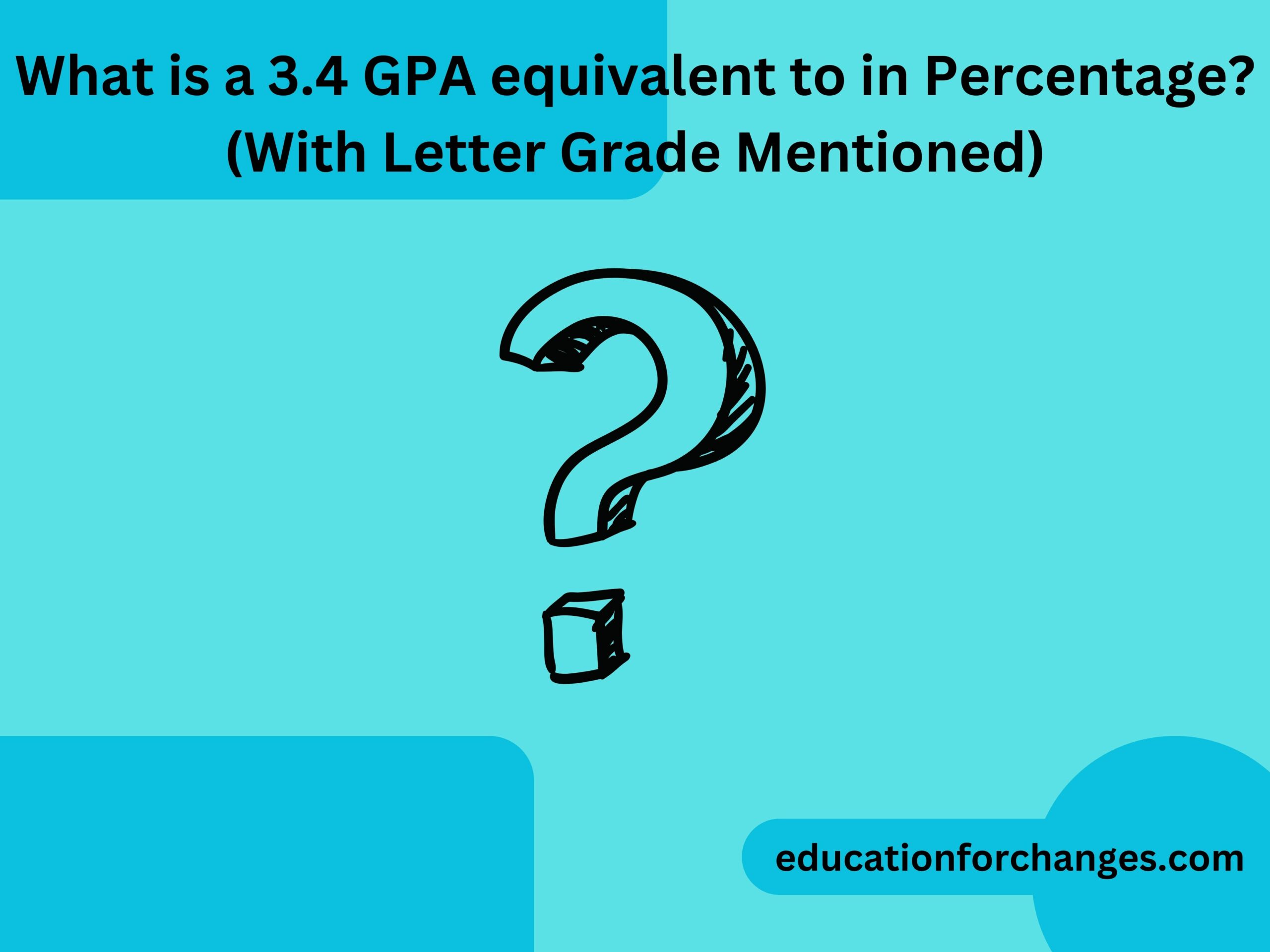 What is a 3.4 GPA equivalent to in Percentage (With Letter Grade Mentioned)