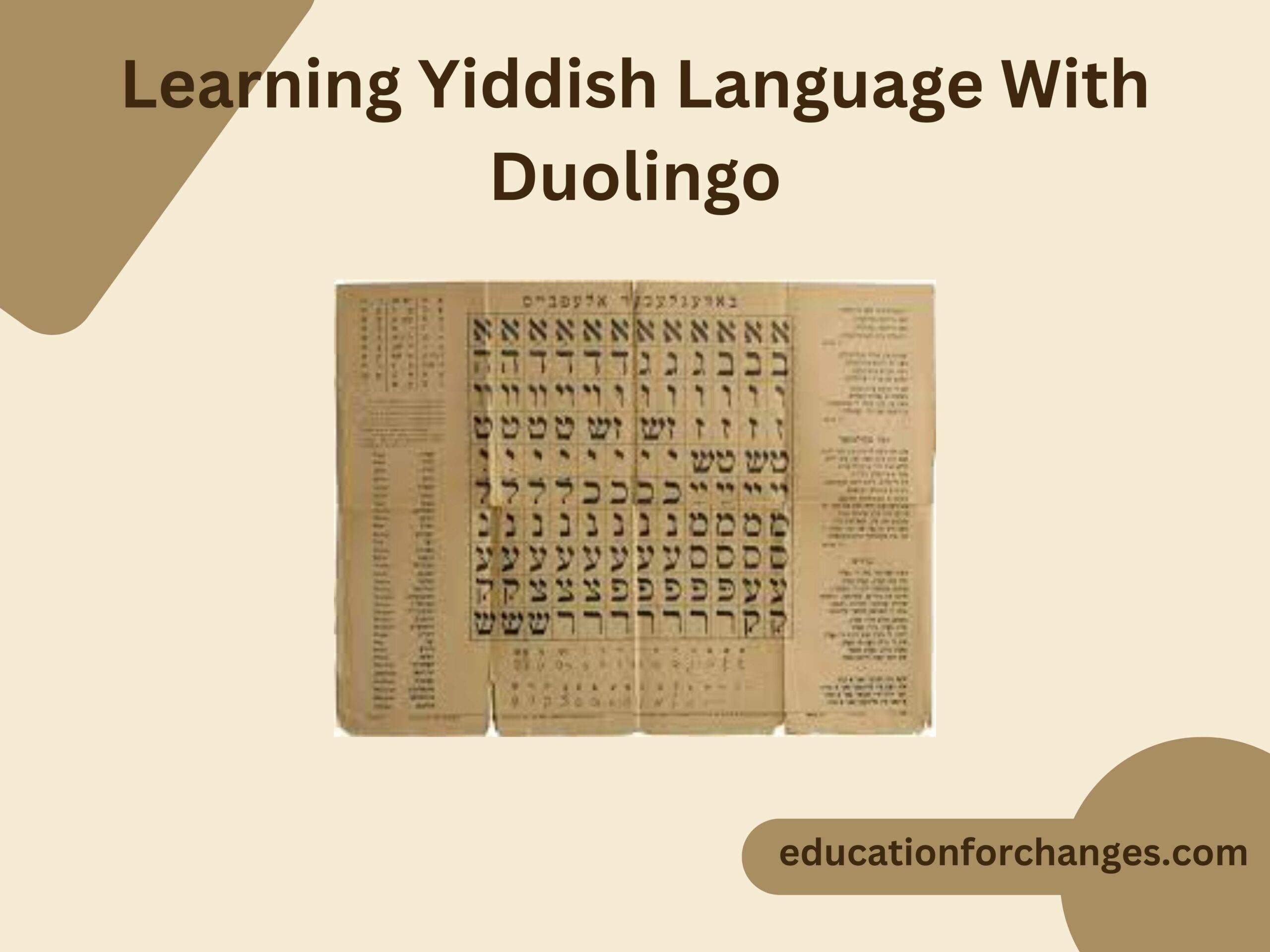 Learning Yiddish Language With Duolingo