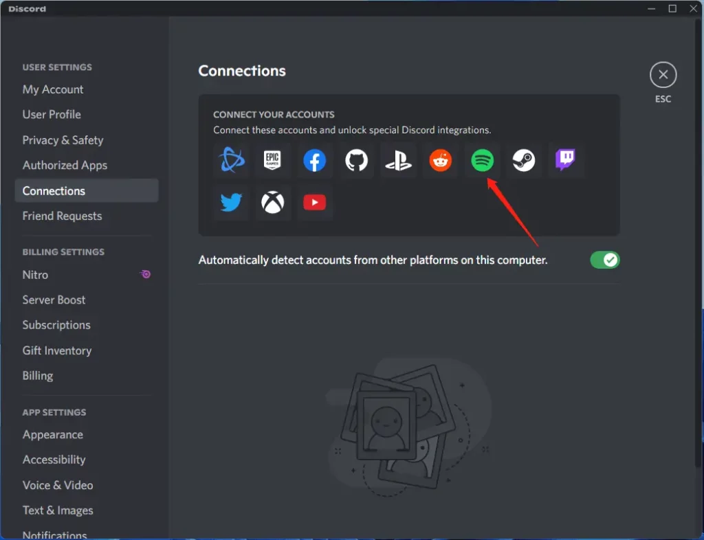 Connections; Discord Spotify Listen Along Not Working